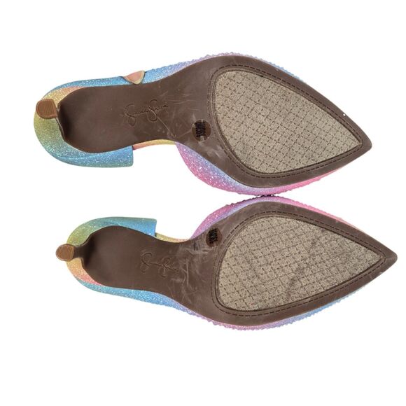 Jessica Simpson Pazula Sz 6 M Crystal Pastel Rainbow Ombre D’orsay Heels - Picture 14 of 15